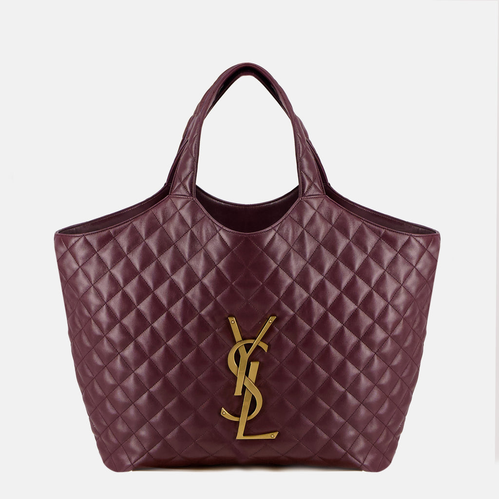 Image of the Icare Bordeaux tote bag by Saint Laurent for Women - Autumn-Winter 2025 - Front View