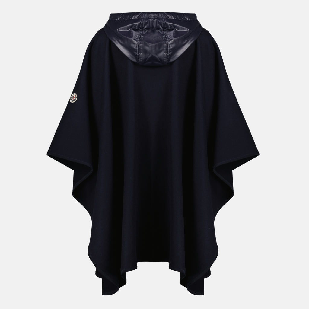 Vestes Cape en laine bleu marine Moncler Bleu foncé Femme