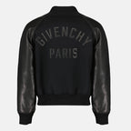 Image of the black two-tone bomber jacket by Givenchy for men - Spring-Summer 2026 - Back view