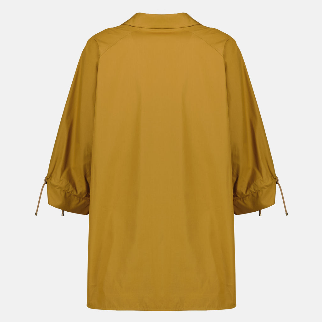 Image of the Max Mara Women's Brown Cotton Poplin Blouse - Spring-Summer 2026 - Back View