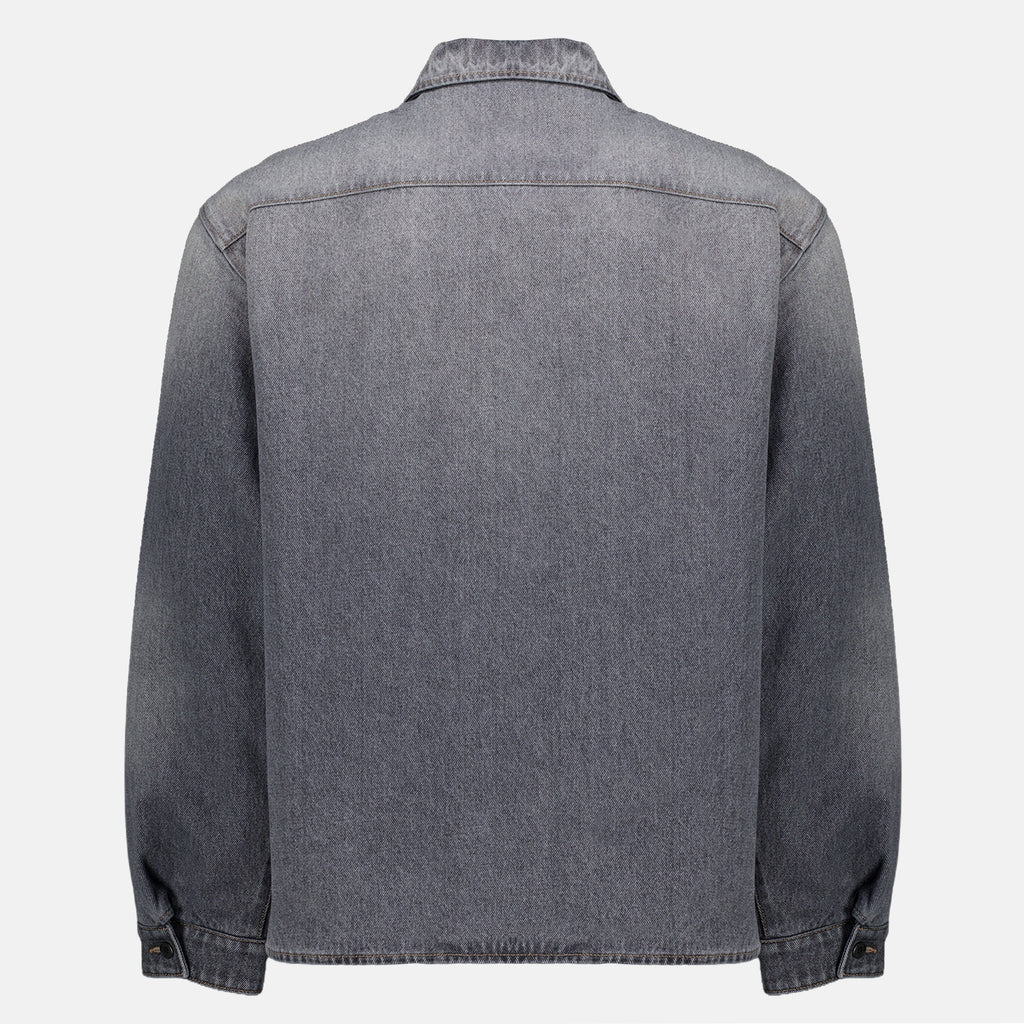 Chemises Chemise noire en denim Prada Noir Homme
