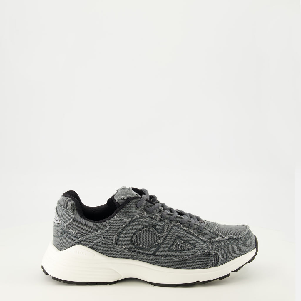 Baskets B30 Denim-Effekt Graue Sneakers Dior Gris Homme