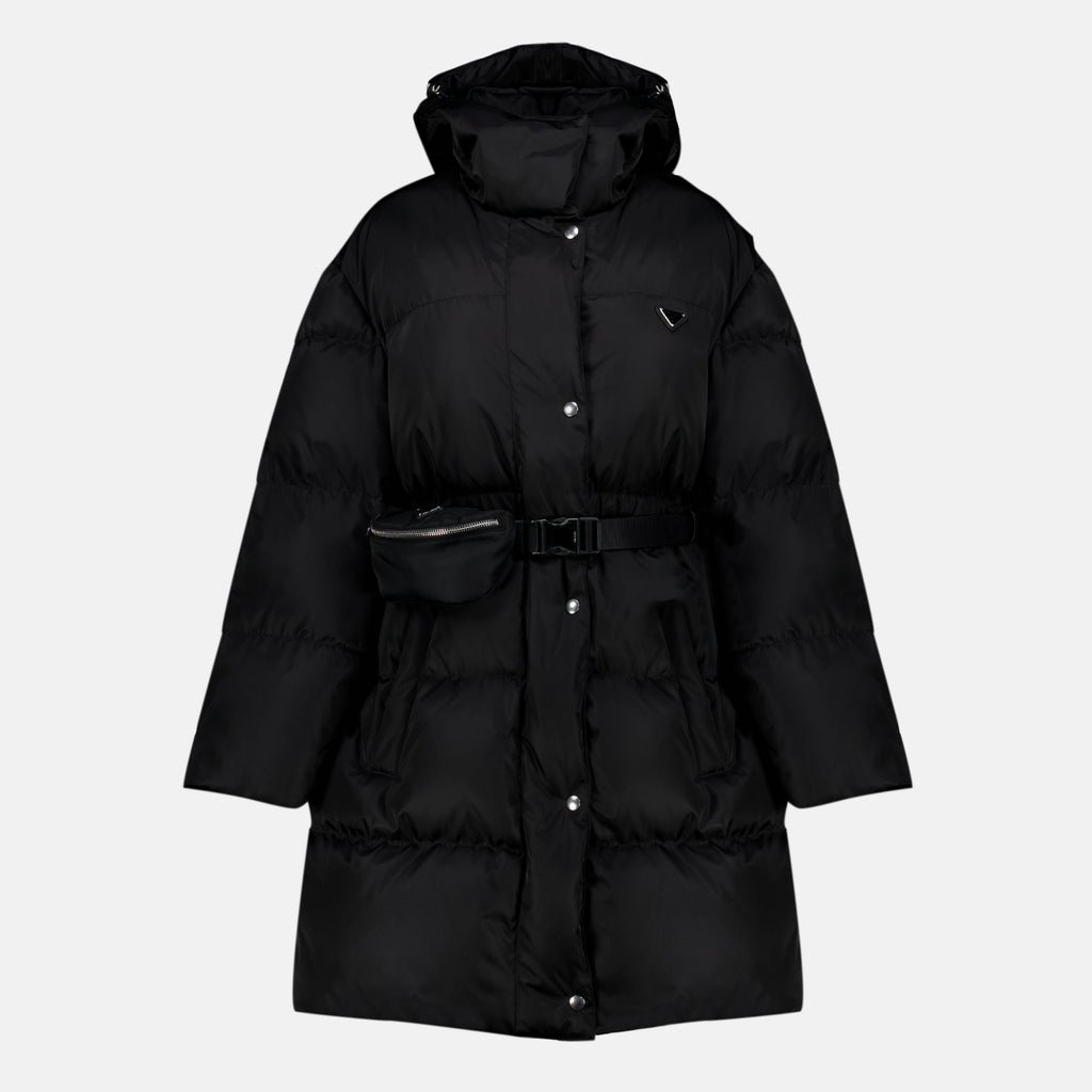 Manteaux Schwarze Re-Nylon Pufferjacke Prada Noir Femme