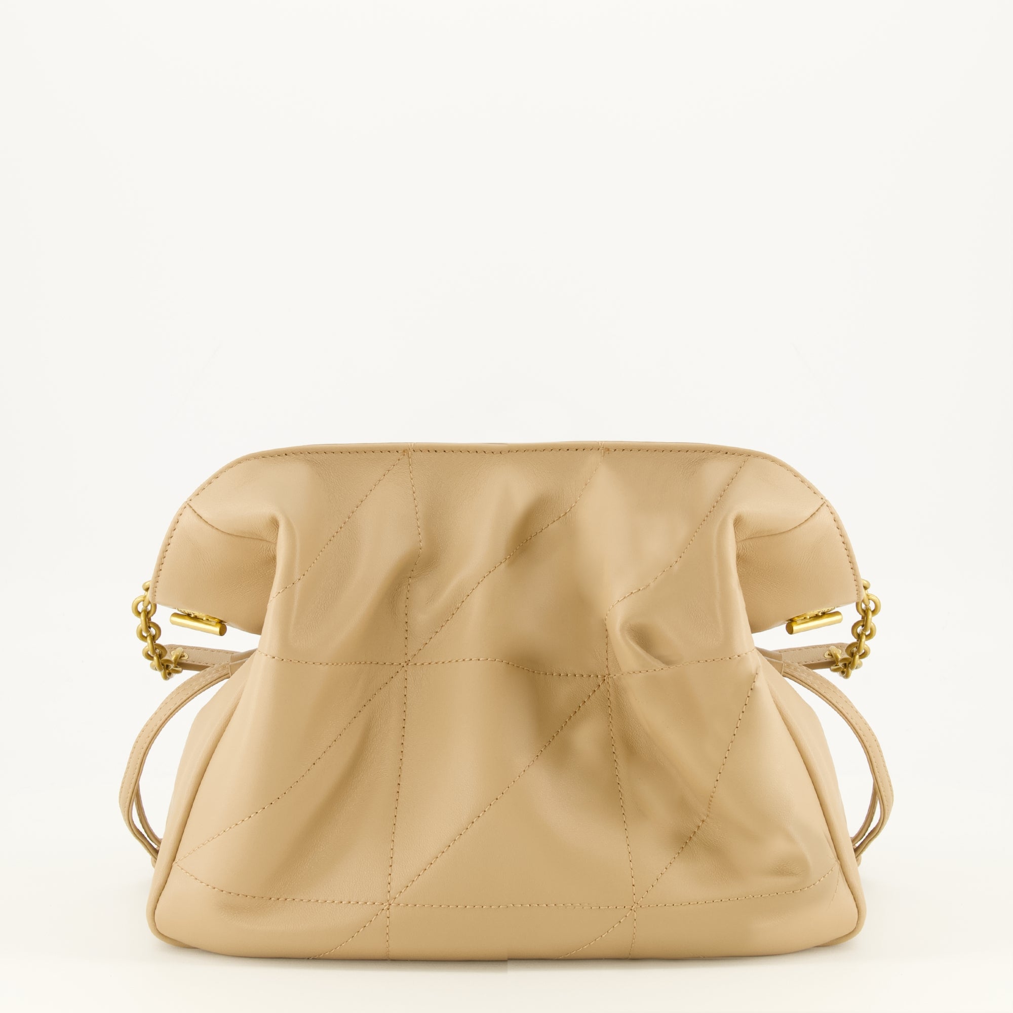 Sacs seau 베이지 가죽 재미 파우치 백 Saint Laurent Beige Femme