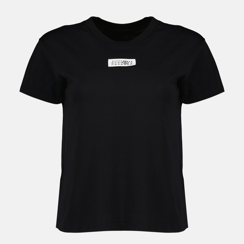 Image de l'article T-shirt Numeric noir de la marque Mm6 pour Femme - Saison Printemps-Été 2026 - Vue de Face