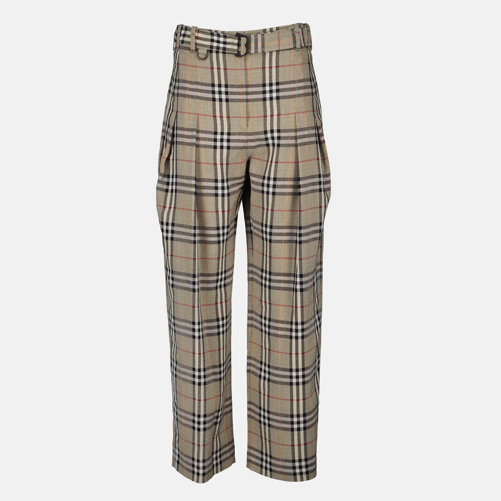 Pantalons Pantalon Check Burberry Beige Femme