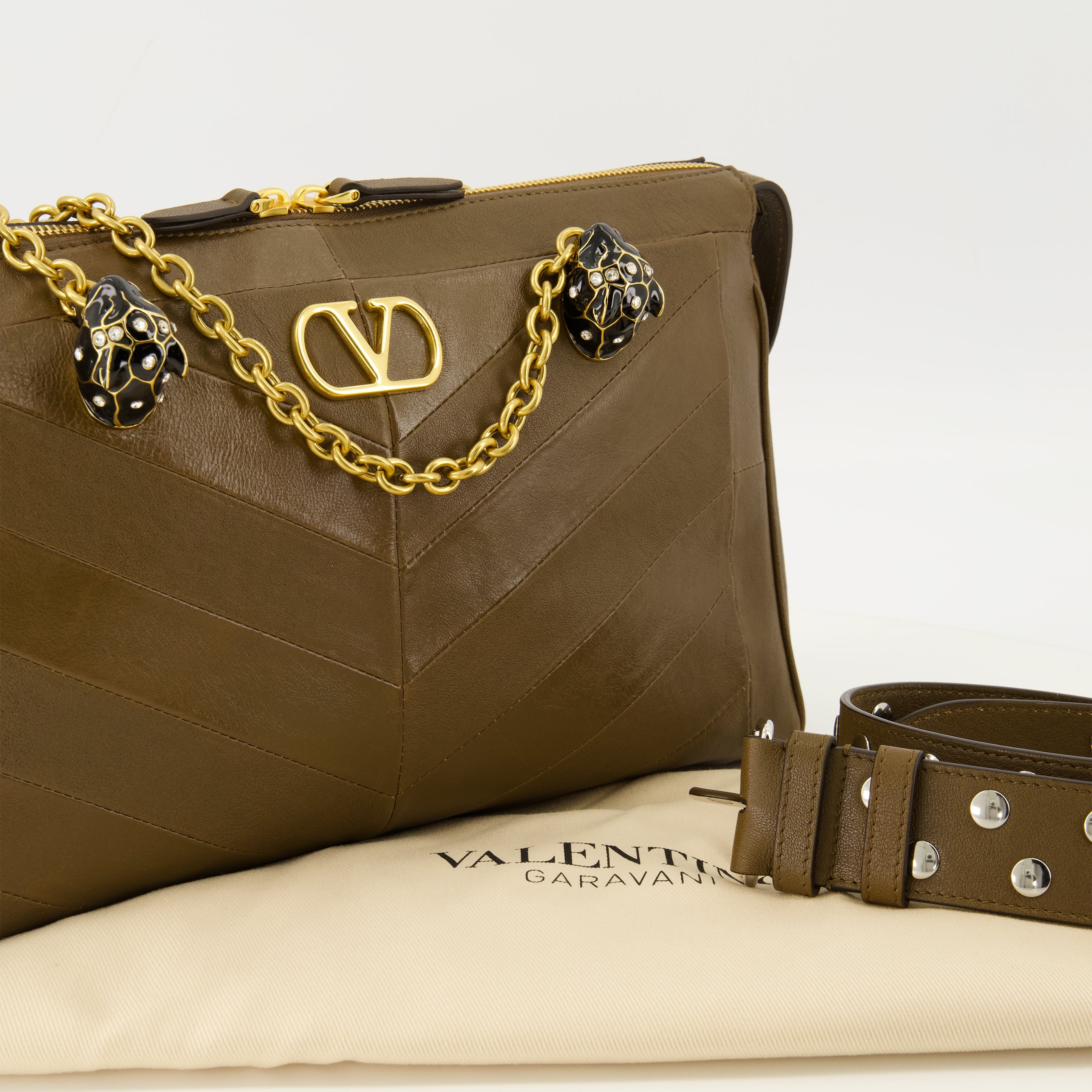 Sacs bandoulière Sac Panthea en cuir nappa marron Valentino Garavani Marron Femme