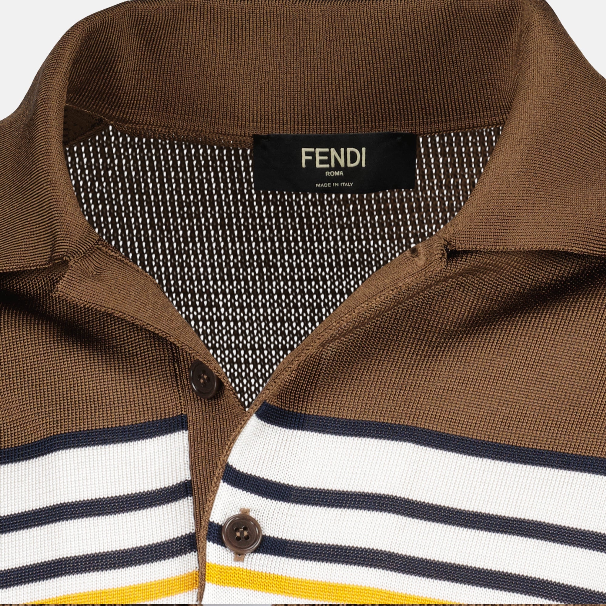 Polos Polo a rayas multicolor Fendi Jaune Homme