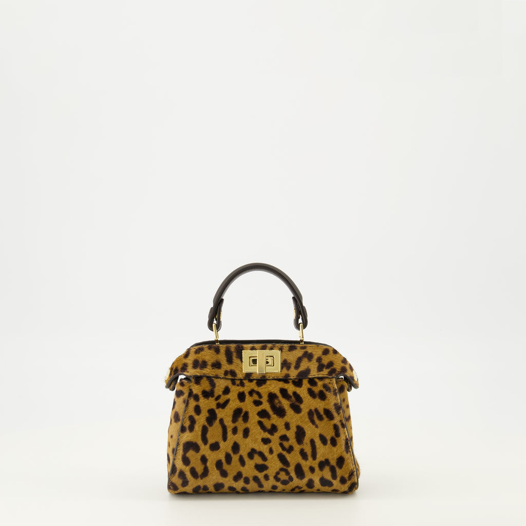 Image of the Fendi Peekabbo nano leopard bag for Women - Autumn-Winter 2025 - Back View
