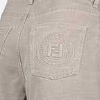Shorts Pantalones Cortos de Denim Fendi Gris Femme