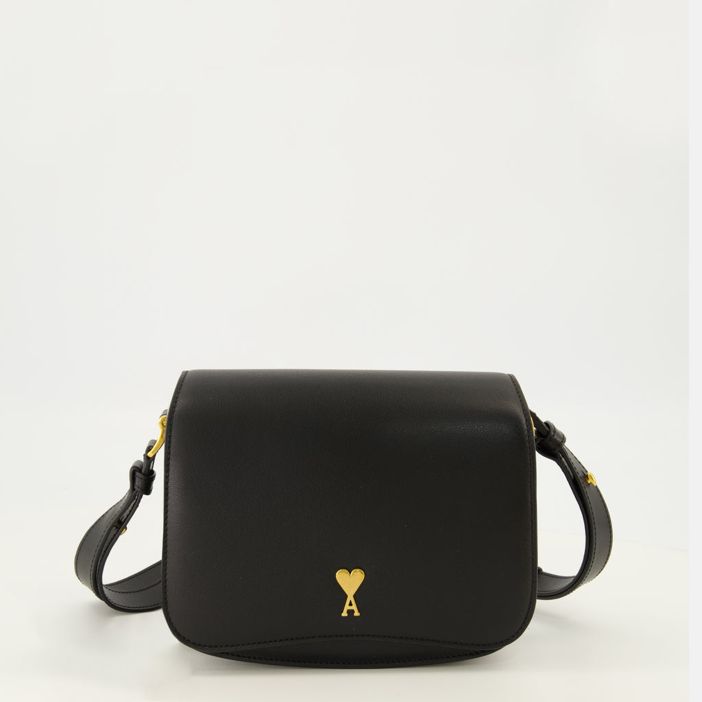 Sacs bandoulière Borsa Paris Paris in Pelle Nera Ami PARIS Noir Unisexe