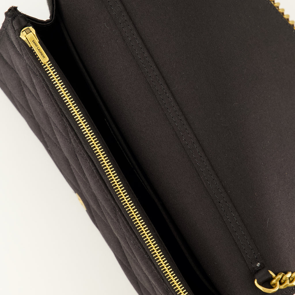 Sacs à main et épaule ブラックサテンチェーン付きパリウォレット Saint Laurent Noir Femme