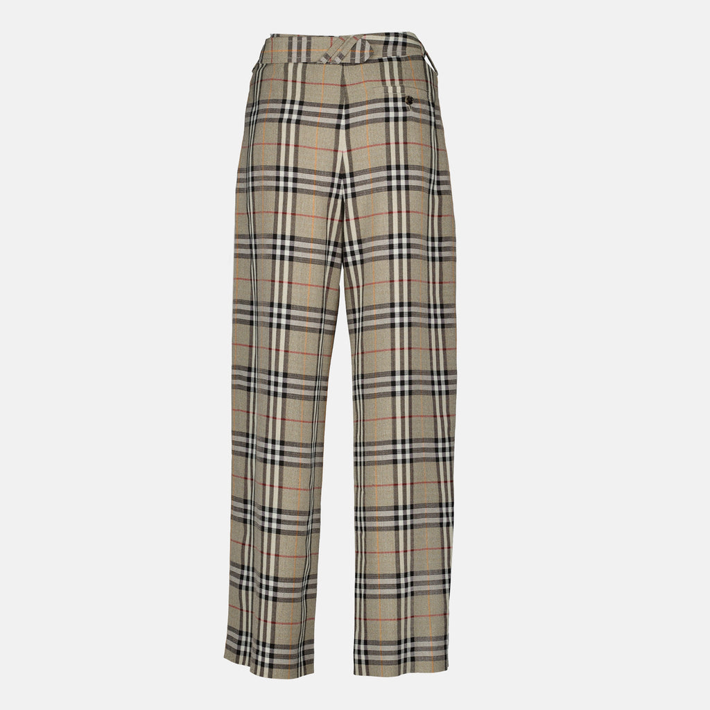 Pantalones Pantalones Check Burberry Beige Mujeres