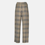 Pantalones Pantalones Check Burberry Beige Mujeres