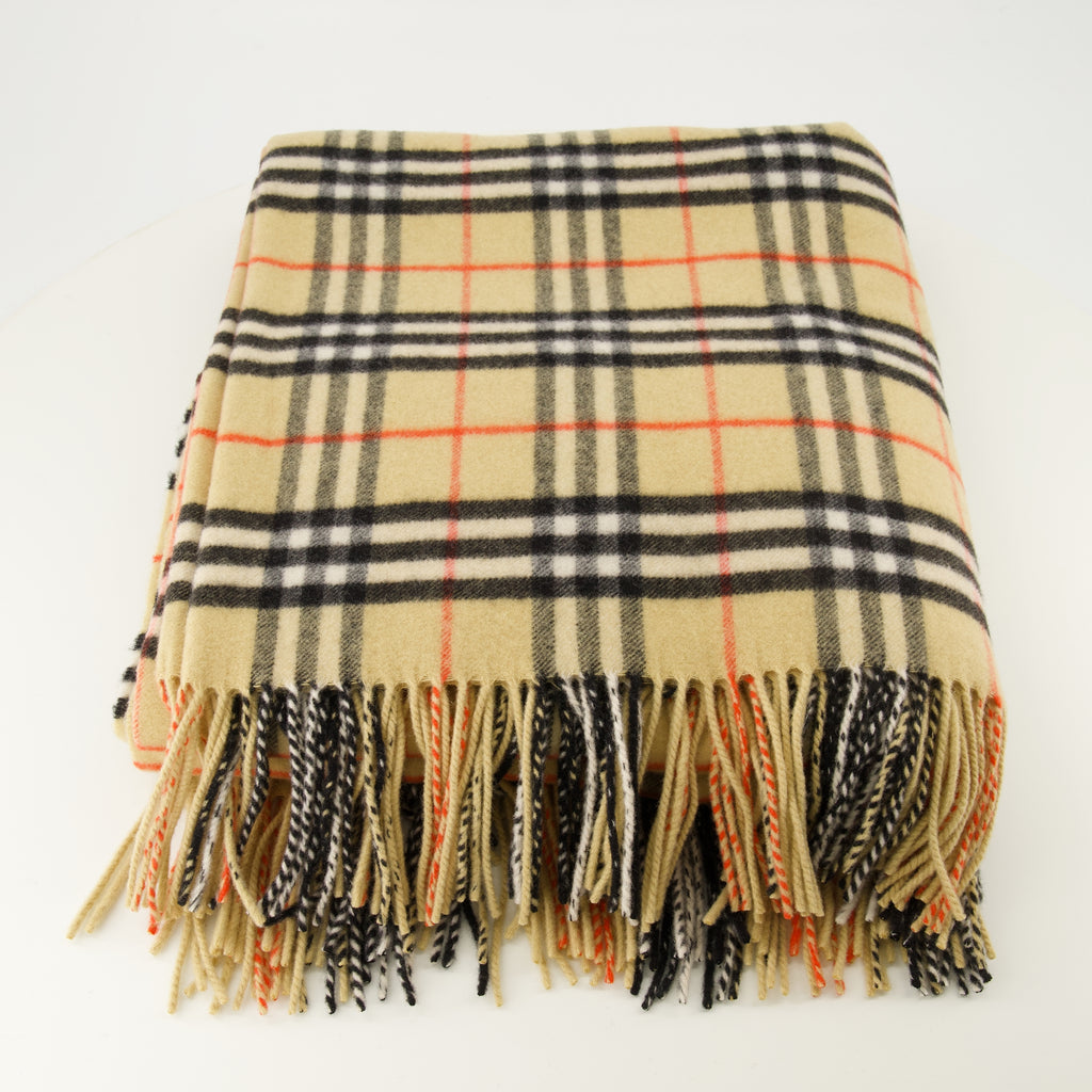 Immagine della coperta Check in cashmere beige del marchio Burberry per Unisex - Stagione Primavera-Estate 2026 - Vista Posteriore