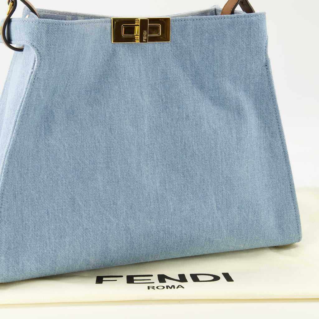 Sacs à main et épaule Fendi Way Medium Denim Blue Bag Fendi Bleu Femme