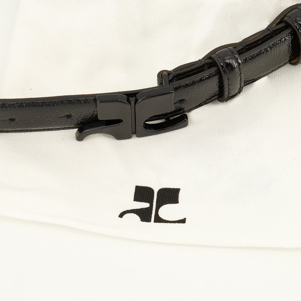 Ceintures Cintura in Pelle Lucida AC Nera Courrèges Noir Femme