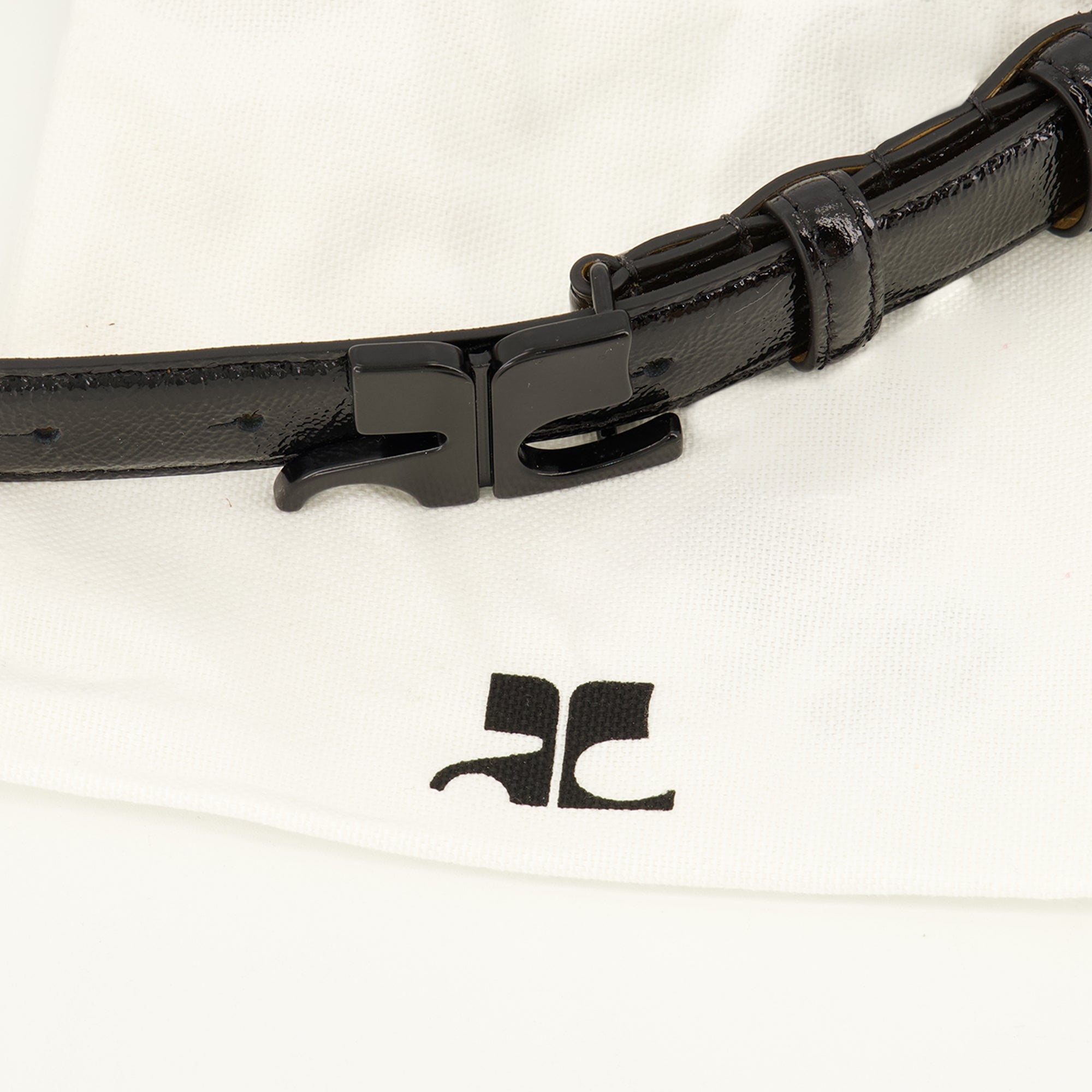Ceintures Ceinture AC en cuir naplack noir Courrèges Noir Femme