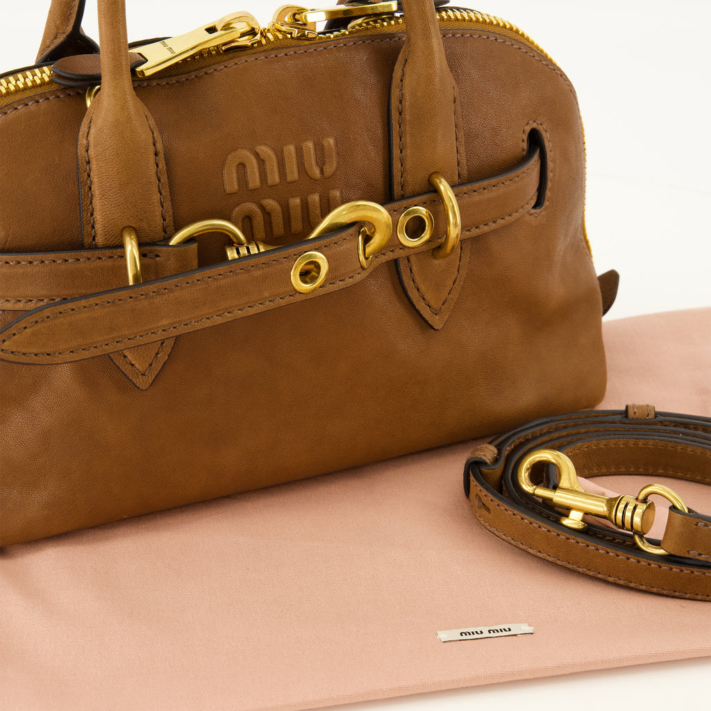 Sacs à main et épaule Saco Aventure em Couro Marron Miu Miu Marron Femme