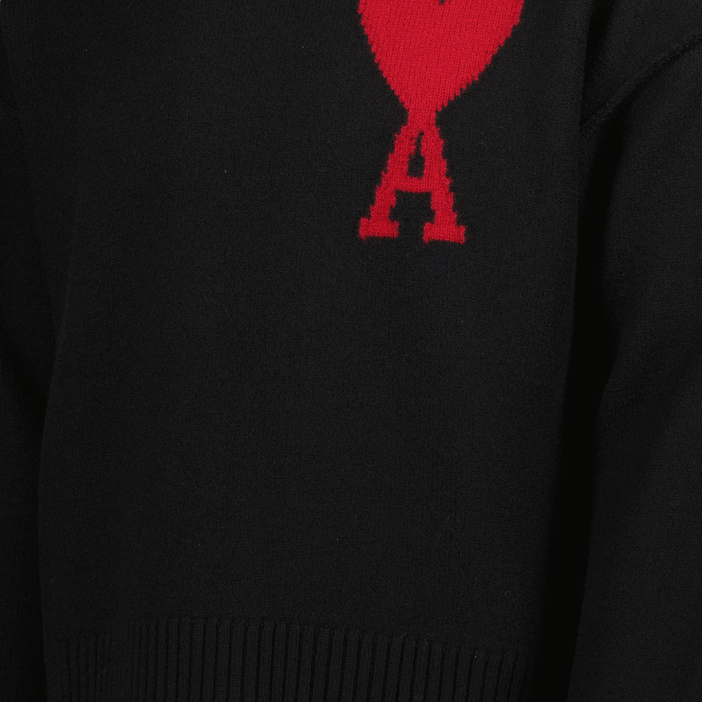 Maille Pull Ami de coeur Ami PARIS Noir Unisexe