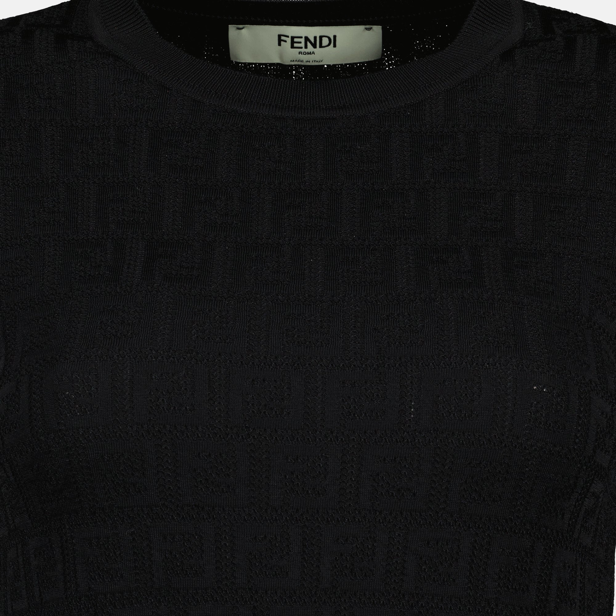 Image de l'article T-shirt FF noir de la marque Fendi pour Femme - Saison Printemps-Été 2026 - Vue détaillée_1