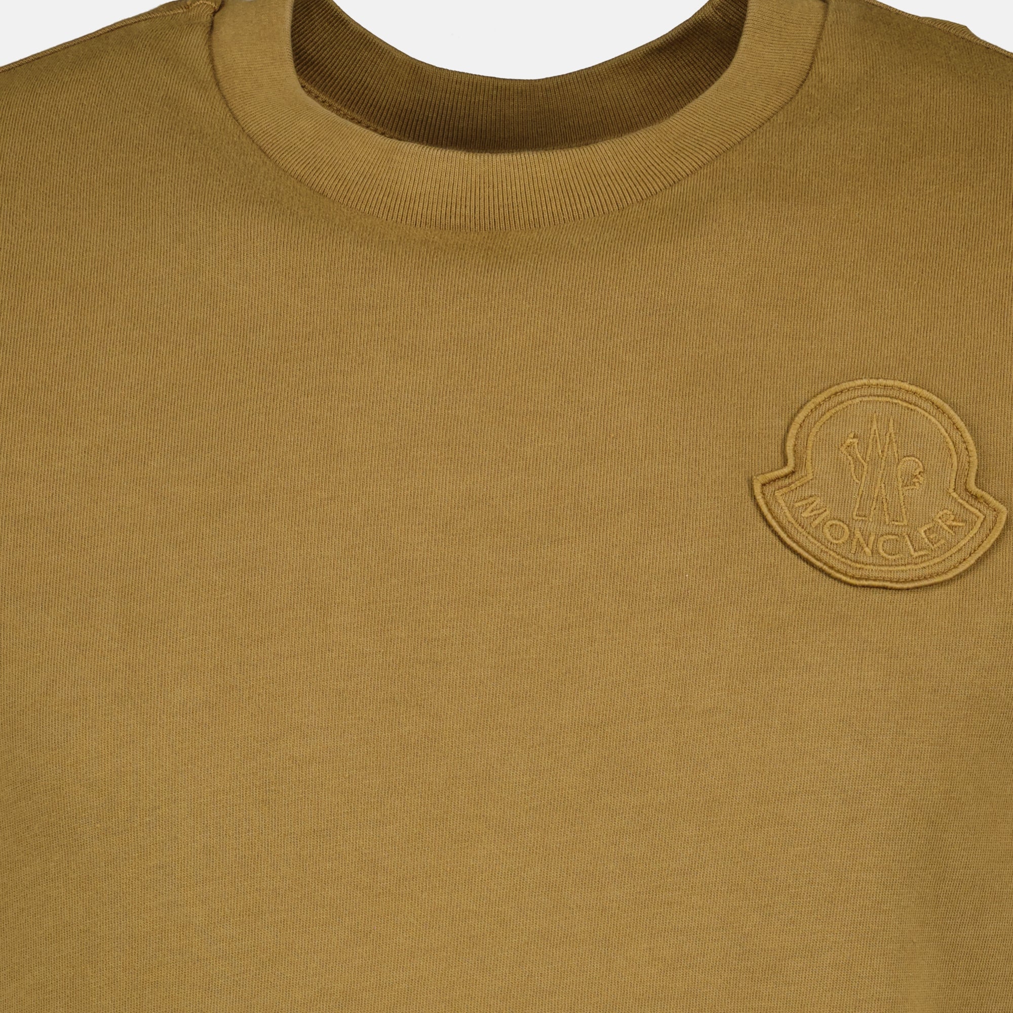 Image de l'article T-shirt à logo brodé marron de la marque Moncler pour Homme - Saison Printemps-Été 2026 - Vue détaillée_2