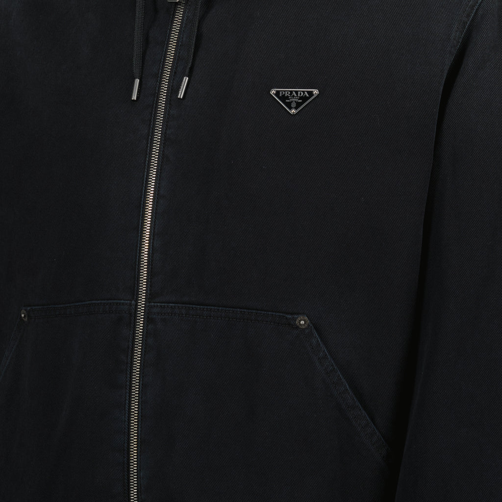 ジャケット フーデッドジャケット Prada 黒 Homme
