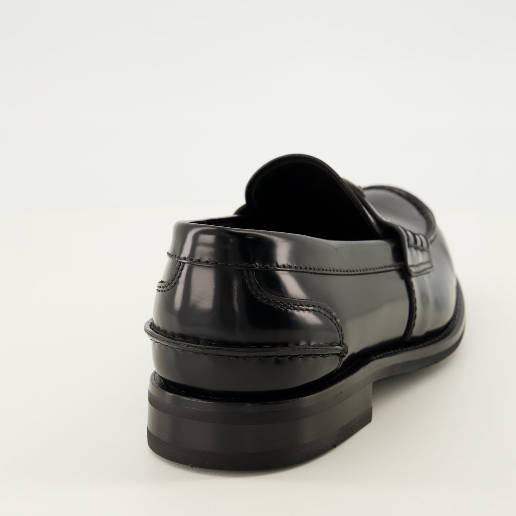 Mocassins Mocassins noir en cuir brossé Prada Noir Homme