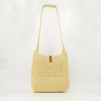 Handtaschen und schultertaschen Sac hobo en raphia Saint Laurent Beige Femme