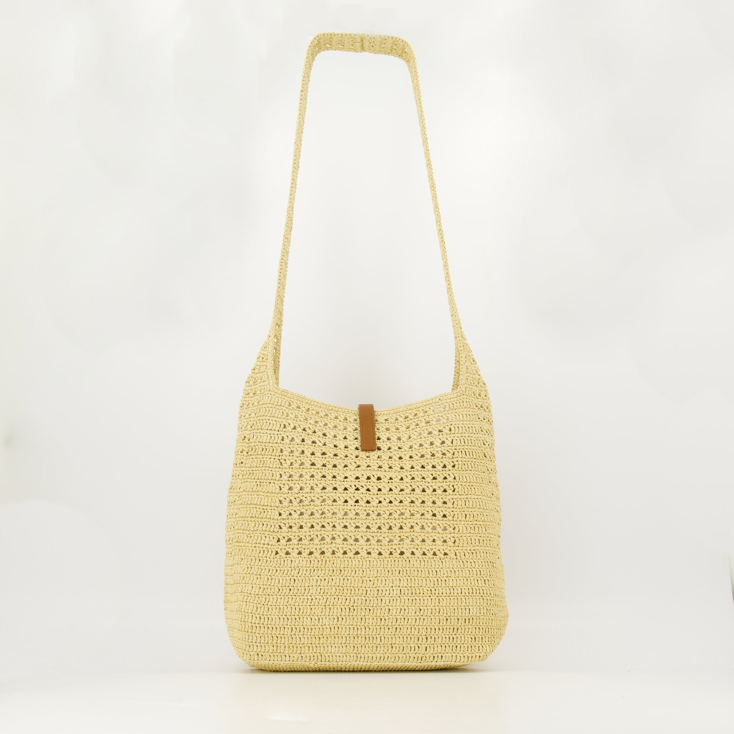 Handtaschen und schultertaschen Sac hobo en raphia Saint Laurent Beige Femme