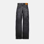 Calças Jeans Cargo Cinza Versace Preto Homme