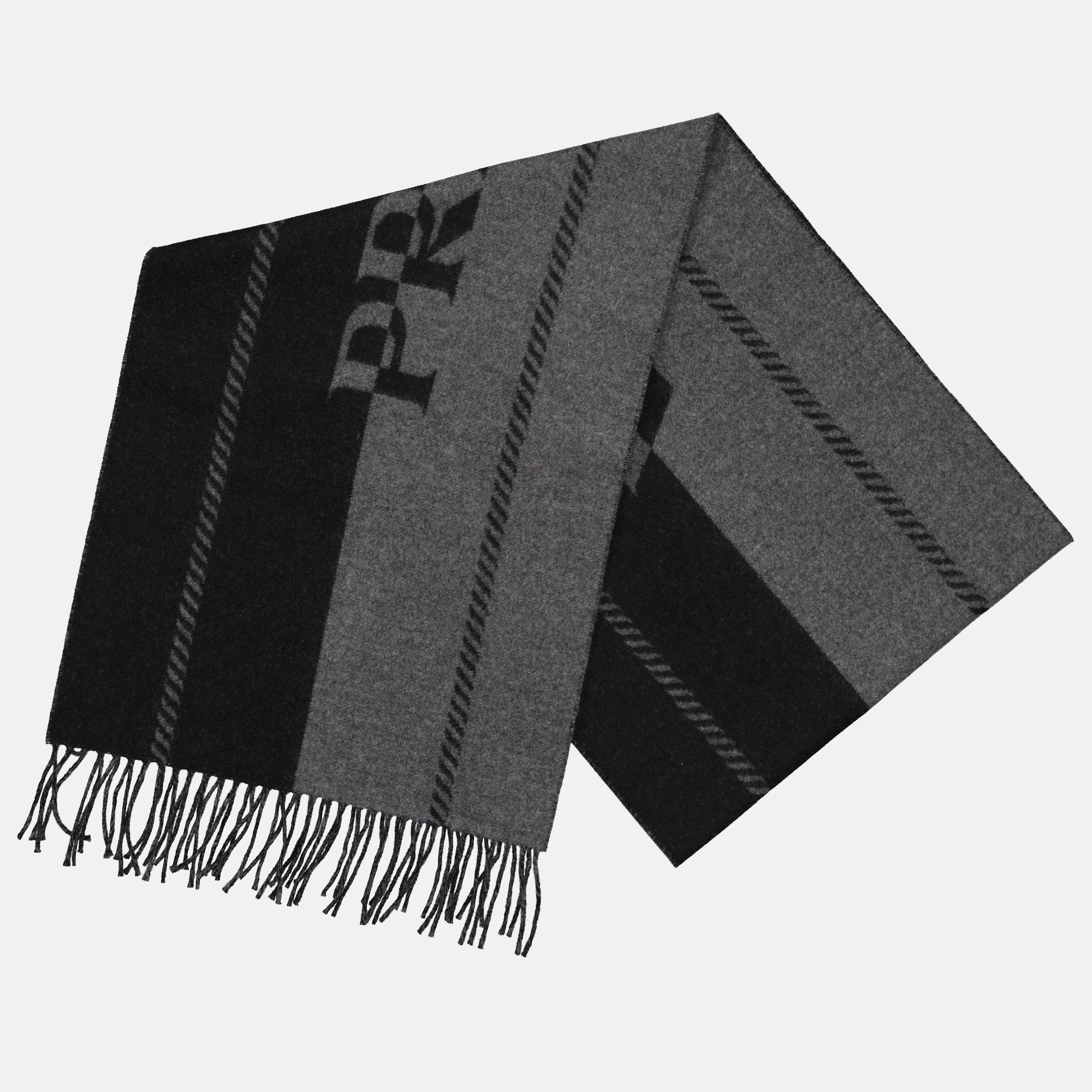 Écharpes, foulards et gants Écharpe en laine noir et gris Prada Gris Homme