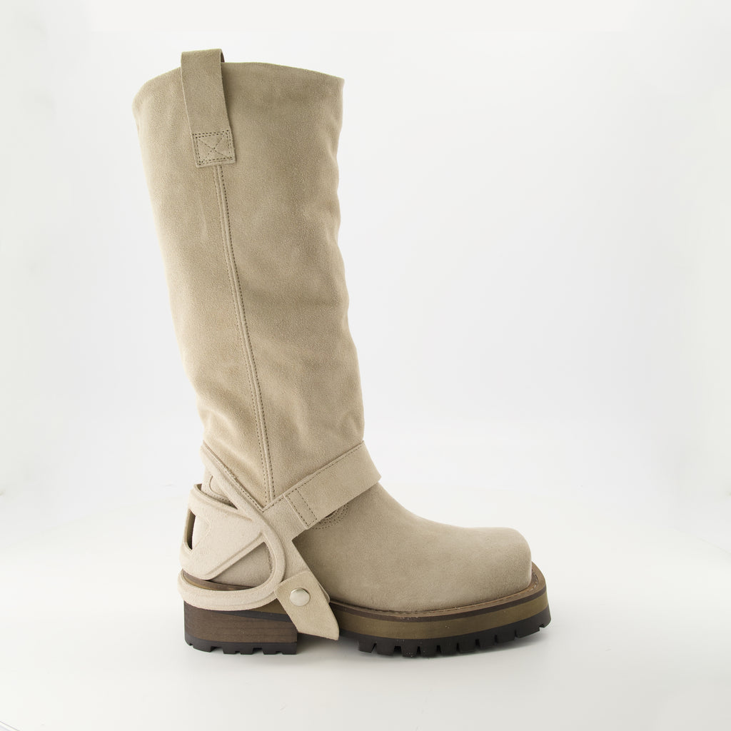 Boots Suede Western Boots Diesel Beige Femme