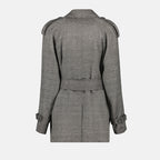 コート ウールとシルクのトレンチコート Burberry グレー Femme