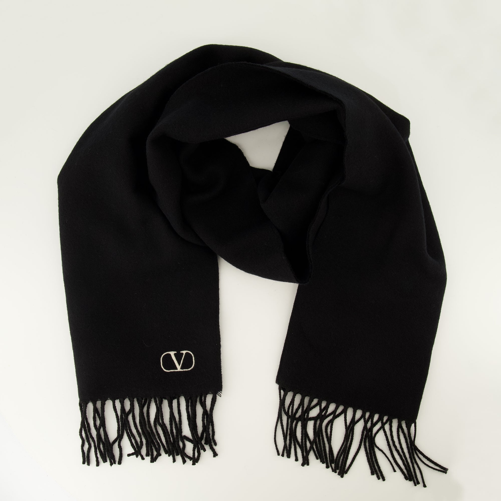 Écharpes, foulards et gants Cachecol de Lã VLogo Preto Valentino Garavani Noir Homme