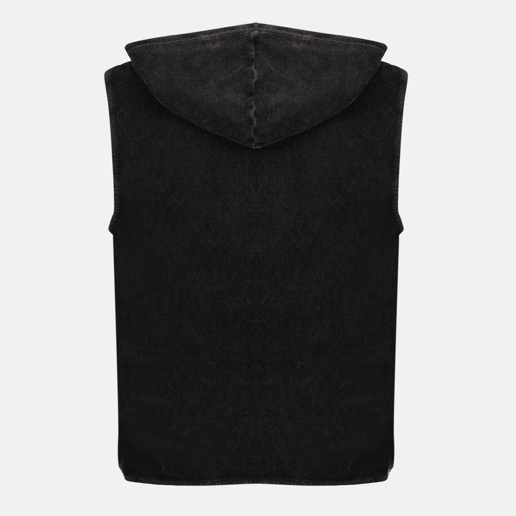 Image de l'article Sweat sans manches en coton éponge noir de la marque Diesel pour Homme - Saison Printemps-Été 2026 - Vue de Dos