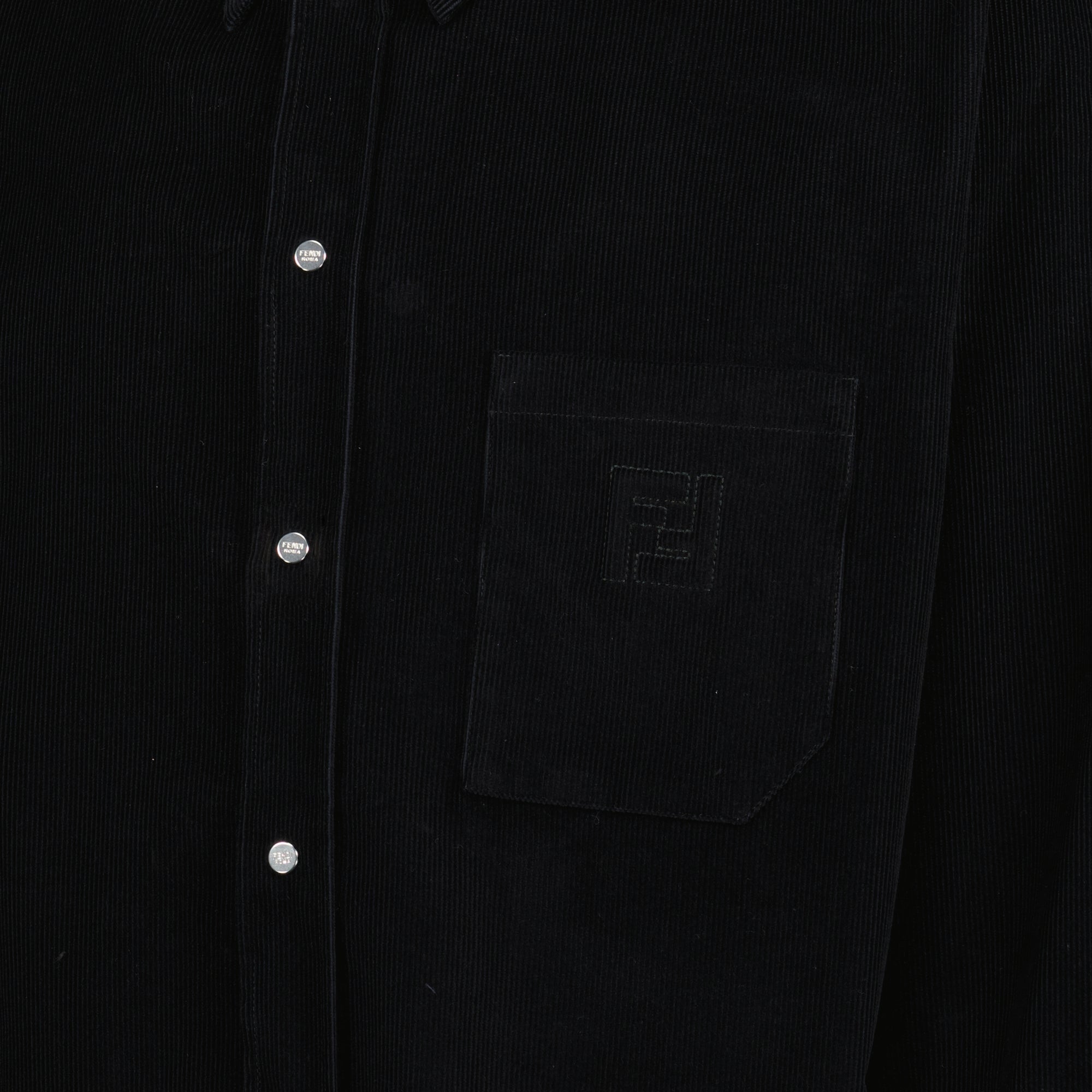 Image de l'article Chemise en velours noir de la marque Fendi pour Homme - Saison Printemps-Été 2026 - Vue détaillée_1