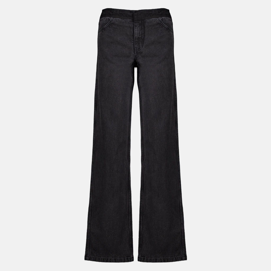 Pantalons Jean en denim noir destructuré Christopher Esber Noir Femme