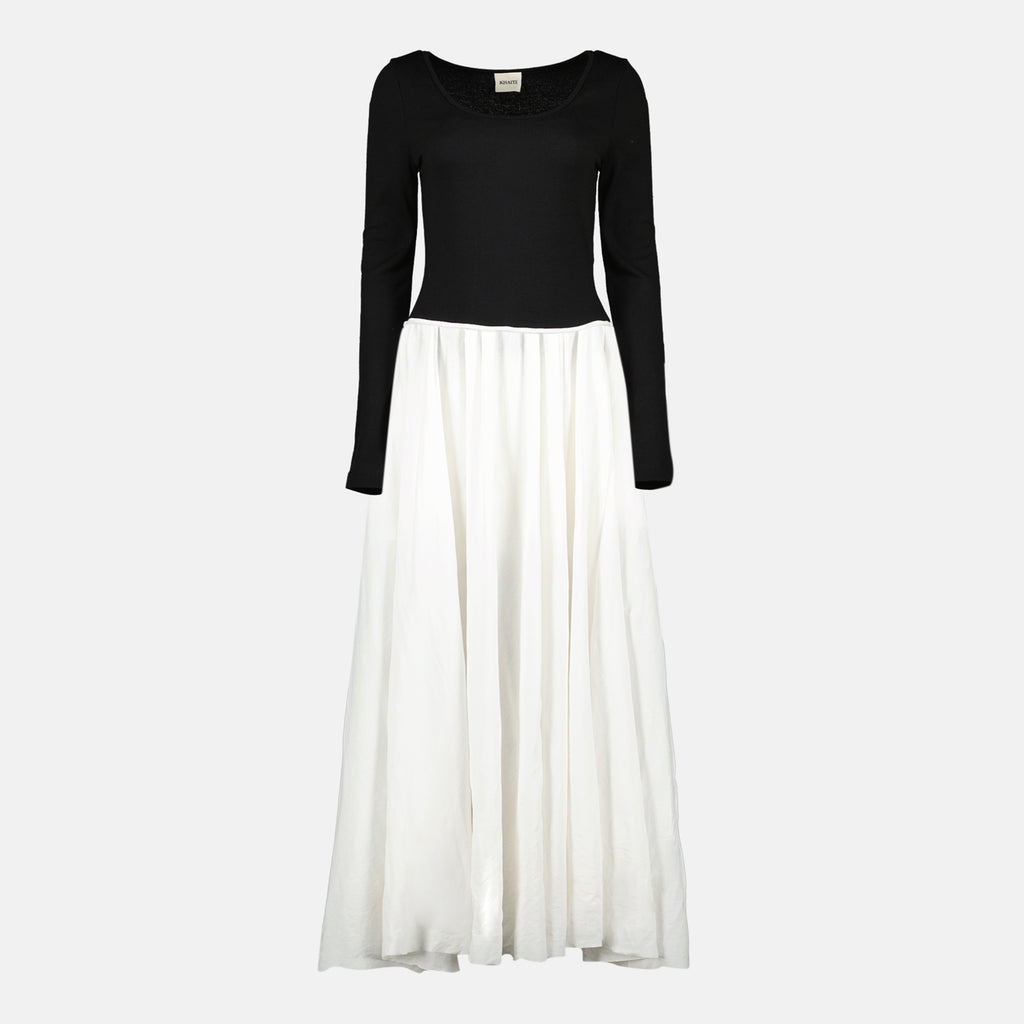 Image of the Khaite Carlotta black and white dress for Women - Spring-Summer 2026 - Front View