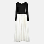 Image of the Khaite Carlotta black and white dress for Women - Spring-Summer 2026 - Front View
