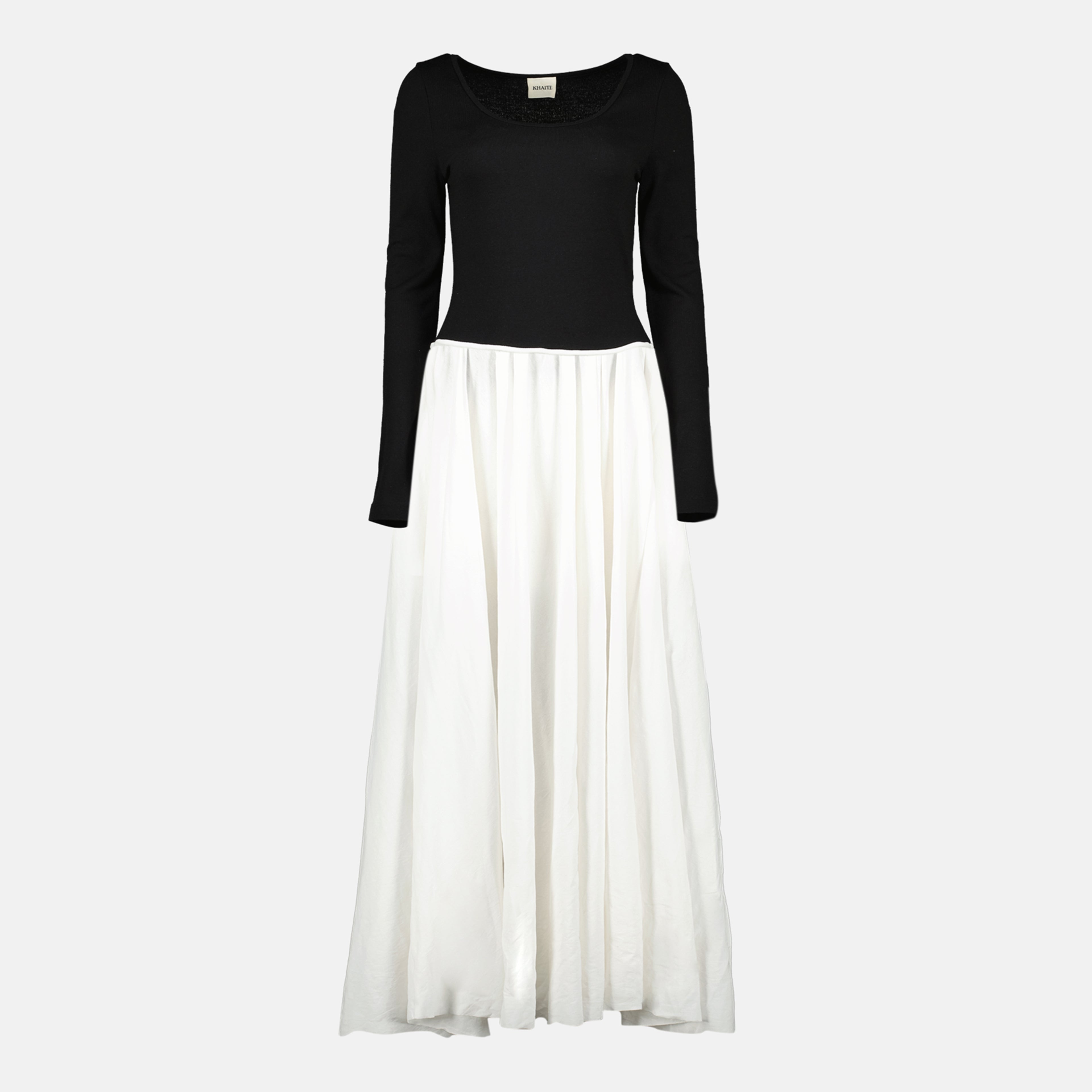 Imagem do vestido Carlotta preto e branco da marca Khaite para Mulheres - Temporada Primavera-Verão 2026 - Vista Frontal