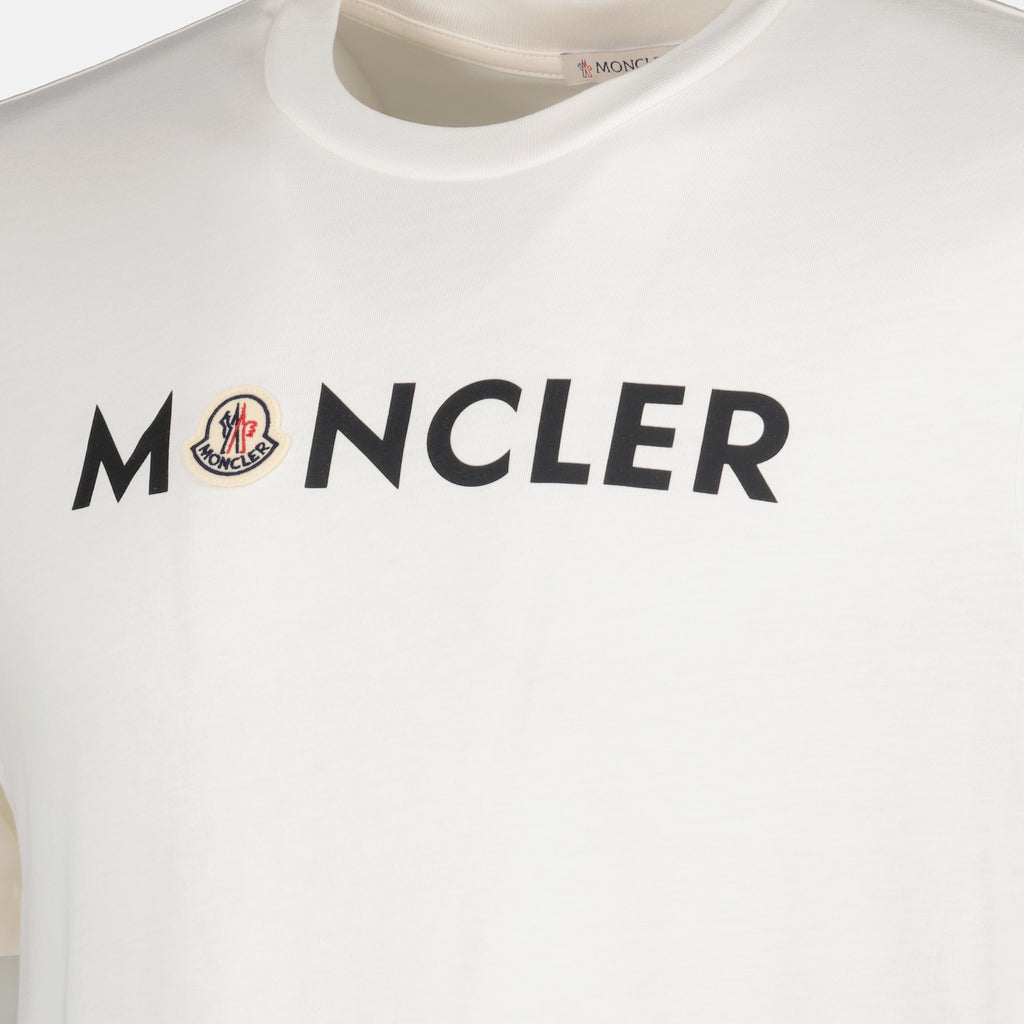 T-shirts T-shirt à logo imprimé blanc Moncler Blanc Homme