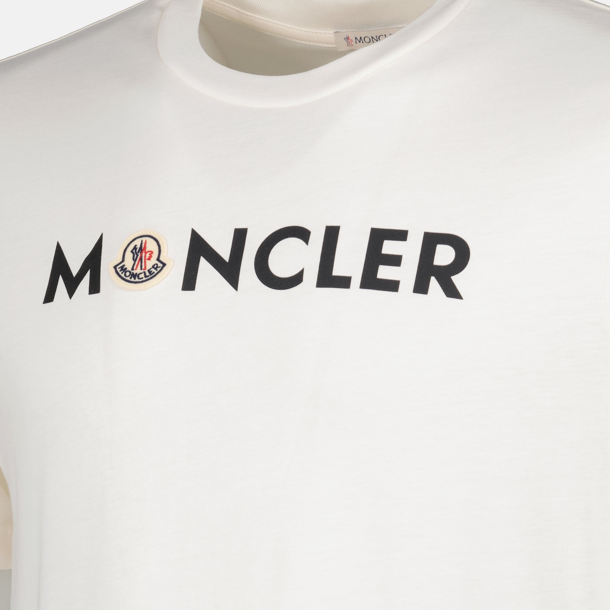 T-shirts T-shirt à logo imprimé blanc Moncler Blanc Homme
