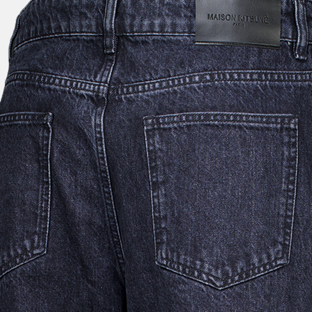 Pantalons Jean délavé noir Maison Kitsune Noir Homme