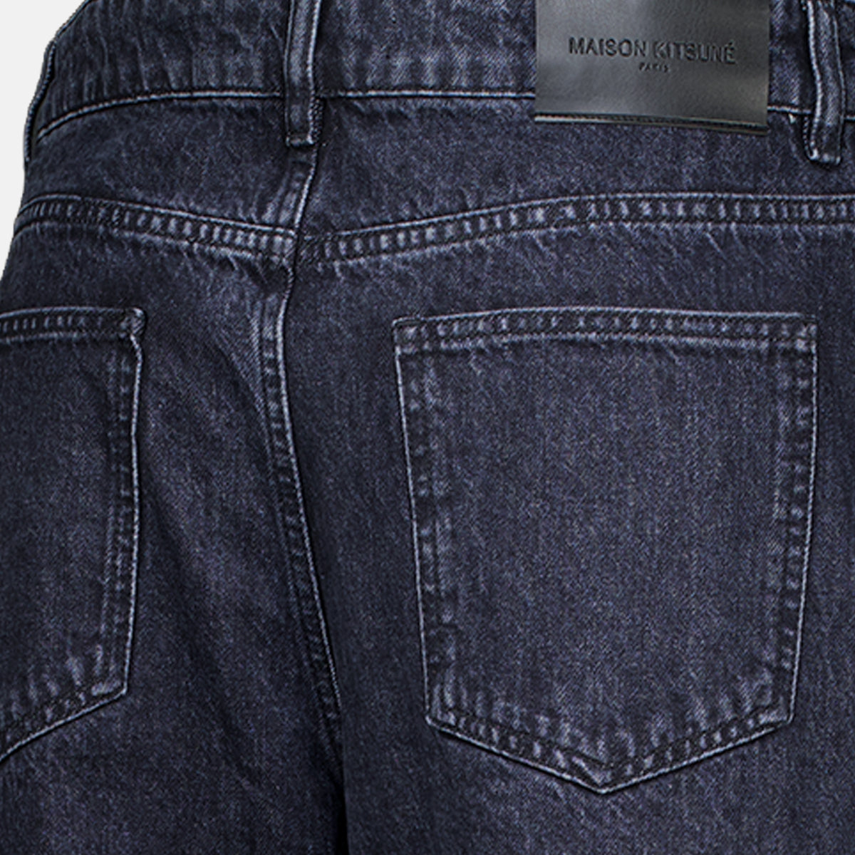 Pantalons Jean délavé noir Maison Kitsune Noir Homme