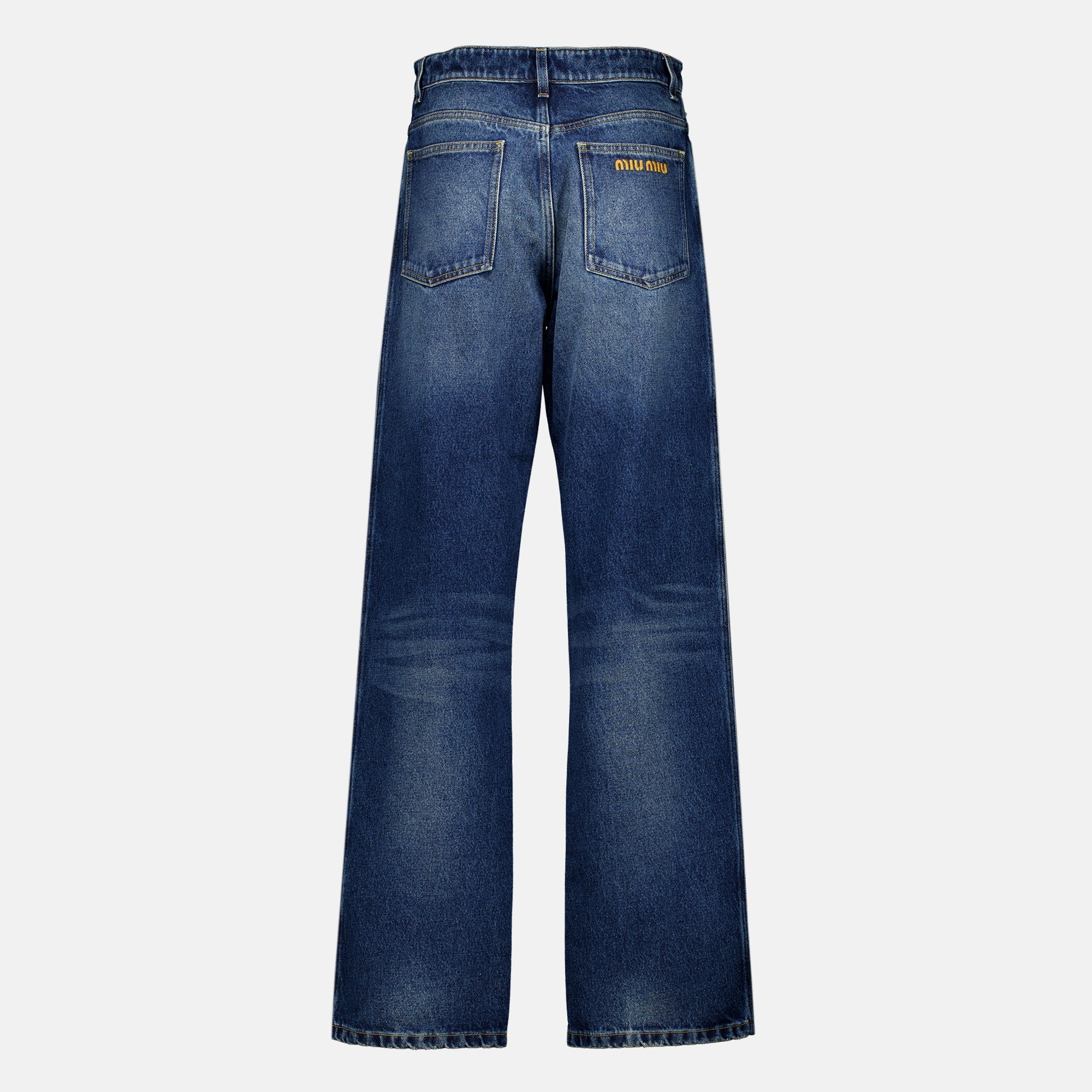 Pantalons Jean large en denim bleu Miu Miu Bleu foncé Femme
