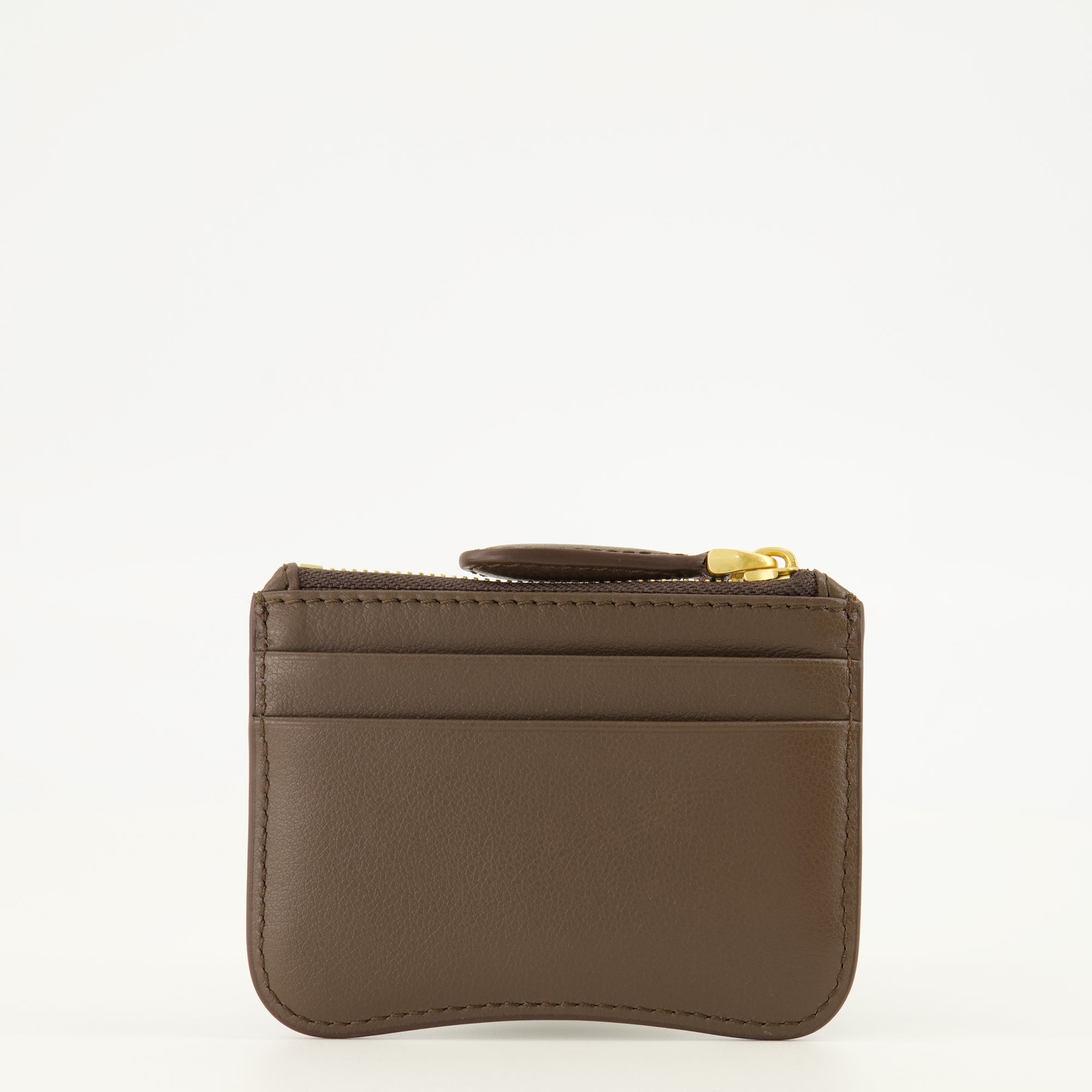 Petite maroquinerie Porte-cartes zippé Paris Paris en cuir marron Ami PARIS Marron Unisexe