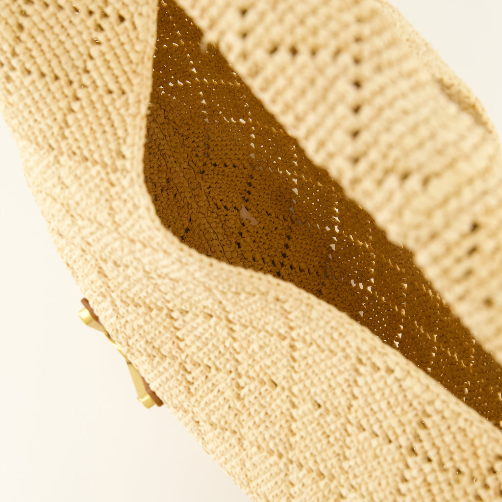 Sacs à main et épaule Icare Hobo Bag aus beigem Raffia Saint Laurent Beige Femme