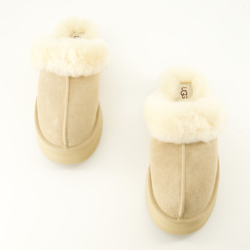 Chaussures ouvertes Beige Disquette Mules Ugg Beige Femme