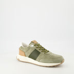 Tênis Ténis em Couro Veludo Tod's Cáqui Homme